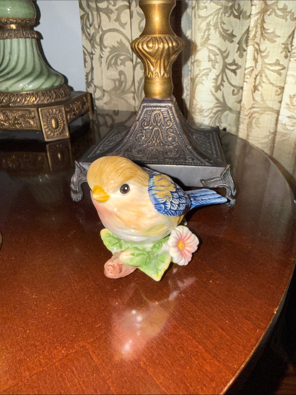 Ceramic Bird Songbird Figurine glass Decoration piece 1 birdie cute - Picture 7 of 10
